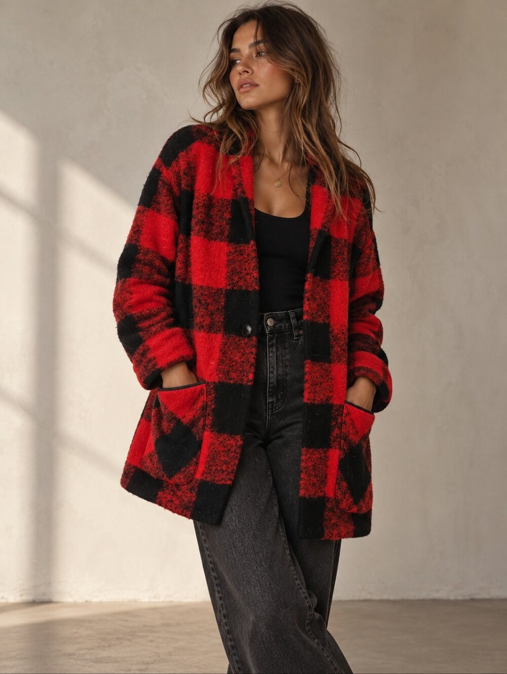 Wilfred Free Off Duty Jacket Size M Buffalo Plaid Wool Shacket EUC
